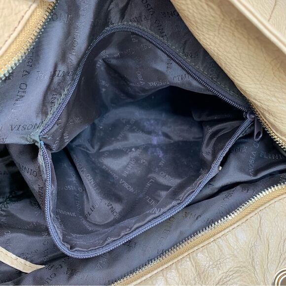 Plinio Visona Tan Pebbled Leather Tote Shoulder Bag Crossbody - Picture 11 of 11